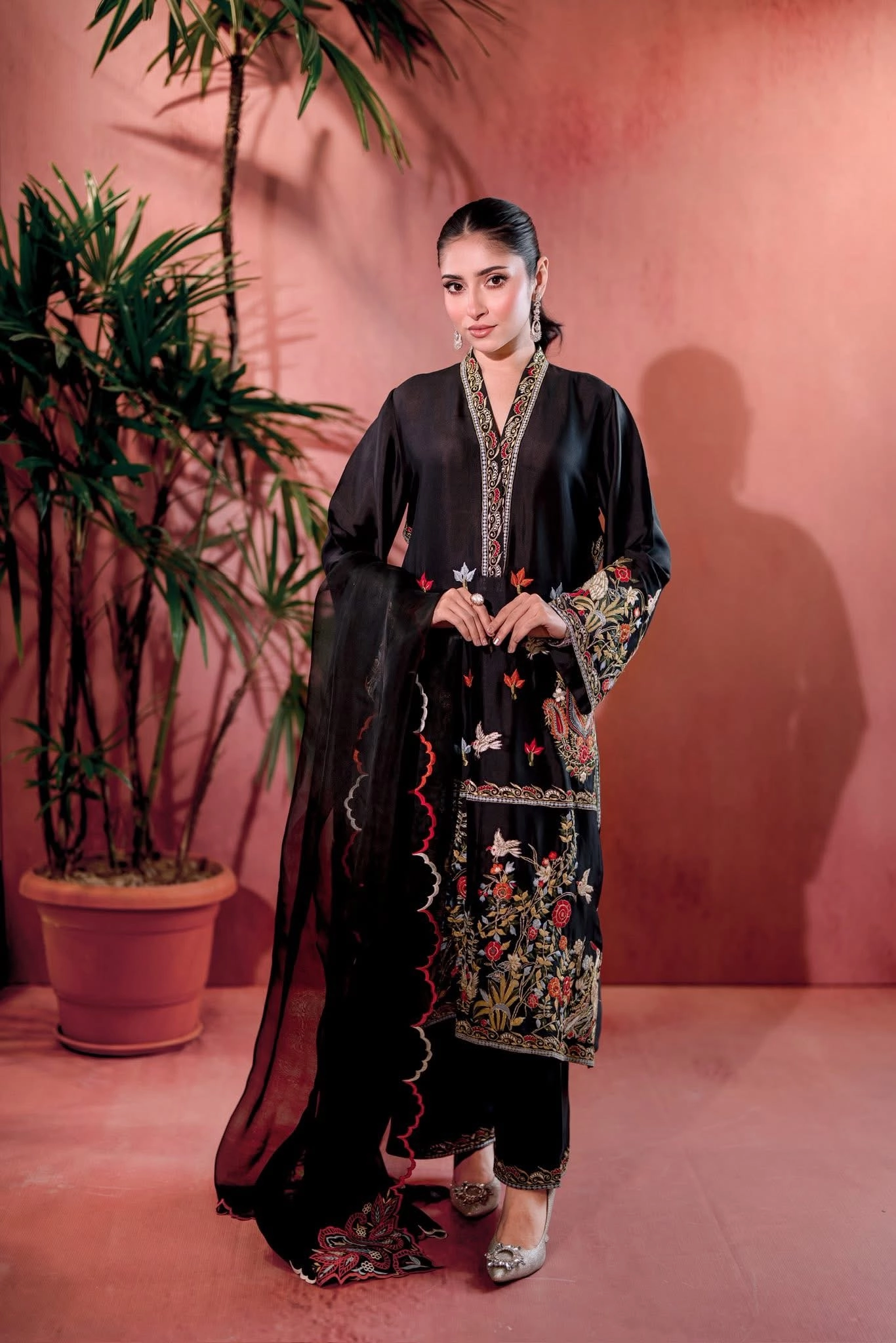 Black Hand Embroidered Kameez